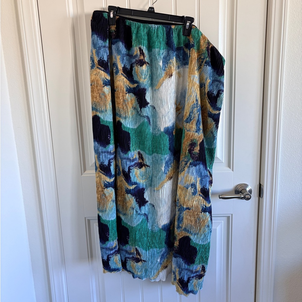 Cider Multicolor Pleated Maxi Skirt